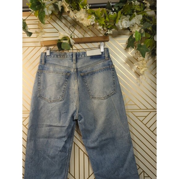 Re/Done Women' Jeans 70s Stove Pipe Straight Raw Hem Casual Classic Blue Size 27 - Picture 8 of 9